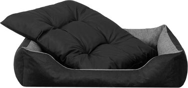 М'яке ліжко для собак та котів з високими бортиками, 84x65 см, графітовий колір
