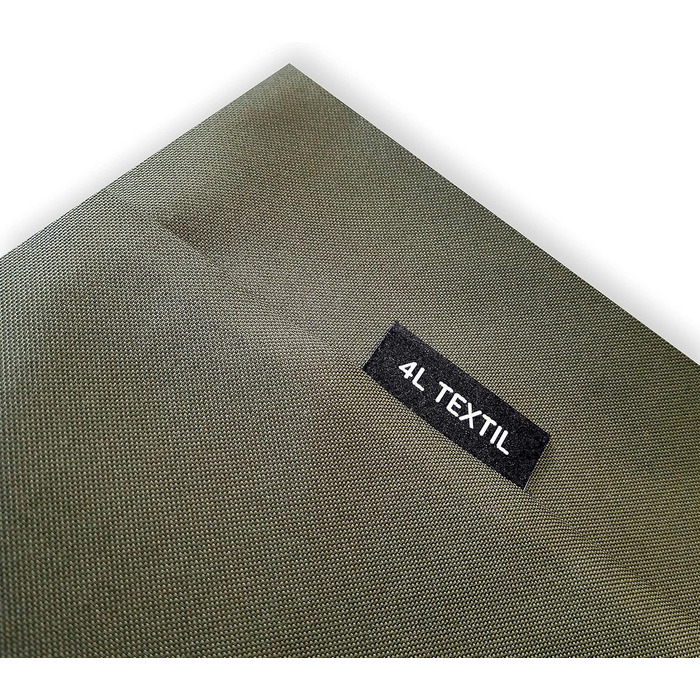 Подушка для собак 4L Textil ZOE, знімний чохол, для великих собак, 100x80 см, темно-зелена, з блискавкою, прана, ортопедичний лежак