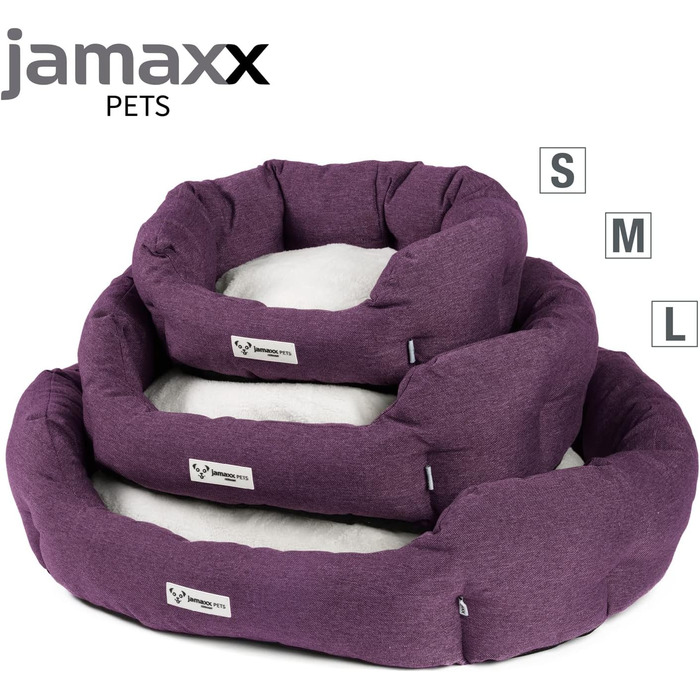 Лежак для собак JAMAXX, зручний, м'який, двостороння подушка, праний, розмір L 90x75 см, бордовий