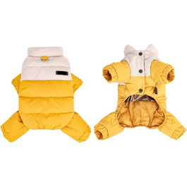 Тепла зимова куртка для собак - водонепроникний костюм для маленьких та середніх собак (жовтий, M)