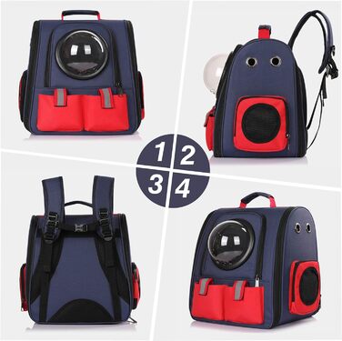 Рюкзак для собак та котів PETCUTE - зручний та дихаючий рюкзак-переноска для прогулянок на 16lbs (7.2 кг)