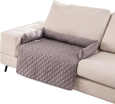 М'яке зручне ліжко-софа для котів та собак, водонепроникний чохол для ліжка, пральна собача підстилка, нековзне заспокійливе ліжко, зручні собачі килимки (90 x 90 см, світло-сірий) 90x90см світло-сірий