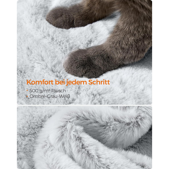 Драбина для котів Feandrea велика, кігтеточка з м'яким покриттям, для великих котів, Ombré сіро-біла PCT162W01