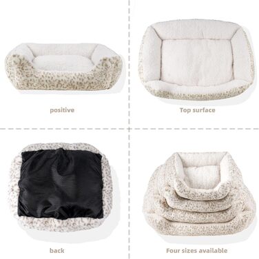 М'яке ліжко для собак Roypet з антиковзким покриттям, для цуценят, собак та котів, прямокутне, з матрацом, колір кремовий, розмір L