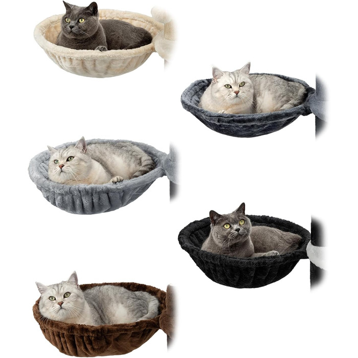 Лежанка для кота з м'якого плюшу на будь-який котячий будиночок, Ø 40 см, 25 см глибина, металевий каркас, 15 см глибина, світло-сірий колір