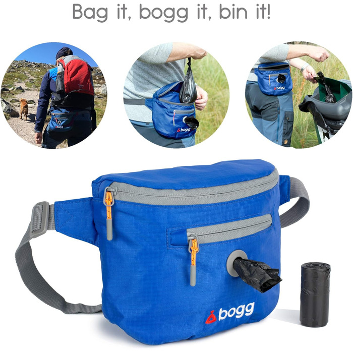 BOGG Універсальна сумка-переноска для собак | Диспенсер для пакетів та контейнер для відходів (Блакитний)