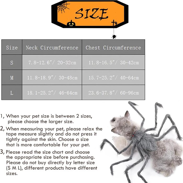 Костюм Павука на Хелловін для собак BAMY, кумедний аксесуар, сірий колір, косплей для домашніх тварин, розмір S (обхват грудей 30–41,9 см)