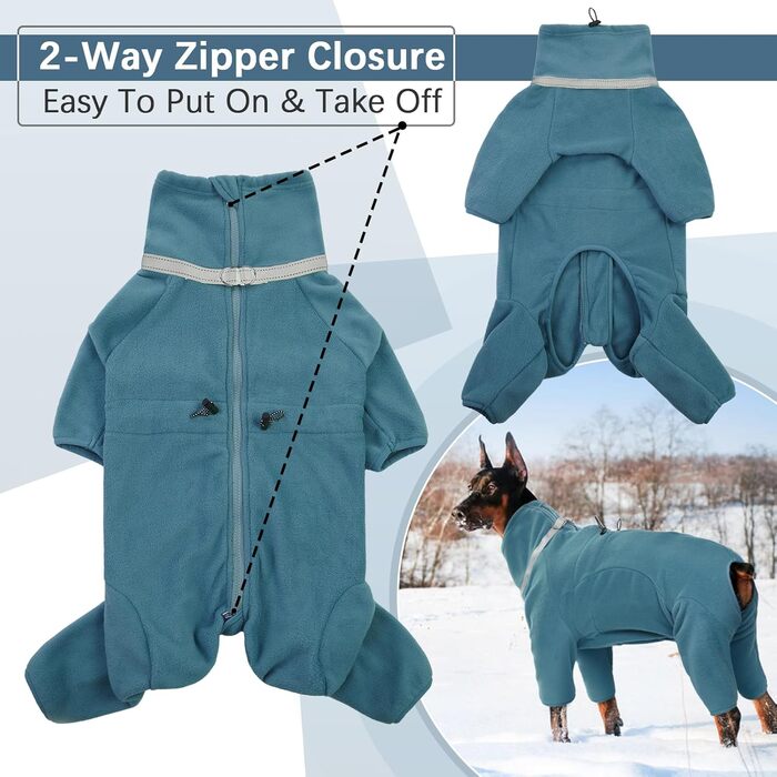 Теплий зимовий пуловер для собак з мікрофлісу, з дзвіночком, для маленьких, середніх та великих собак, зелений (L, світло-блакитний)