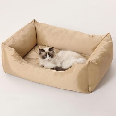 Водонепроникне ліжко для собак M&Catree, прямокутне, м'яке, для собак та котів - L: 60x80x24 см (S: 43x53x21 см, золото)