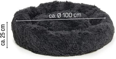 Wallace & Jones | М'яке ліжко для собак Sarnia - L | Ліжко-подушка для собак | 100 x 100 x 25 см | Темно-сірий