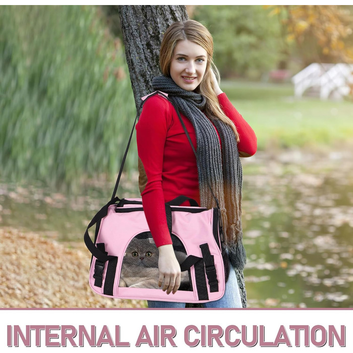 Транспортна сумка для котів LOLIPPYY: дихаюча сітка, складана, для подорожей в авто та на вулицю, м'яка, з надійним замком