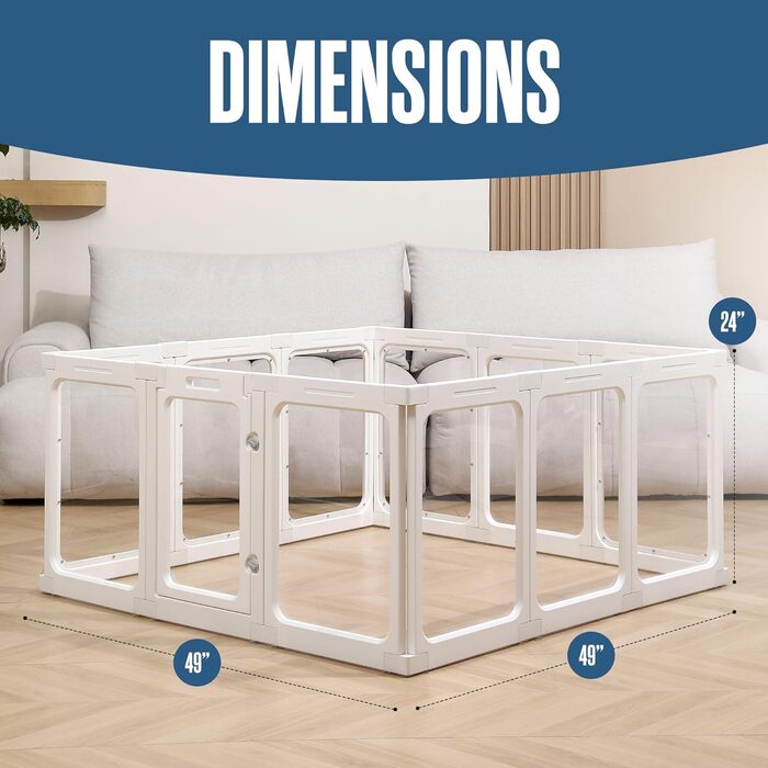 Акрилове переносне вольєр для собак Houseables - внутрішній вольєр, прозорі панелі, для цуценят та собак