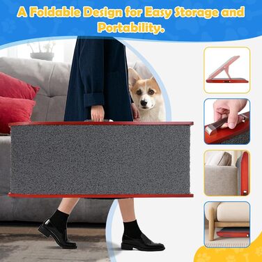 Рампа для собак Hunderampe - регульована, 34-61,5 см, з покриттям, що миється, з берези. Складана, антиковзка, для маленьких та великих собак (XL)