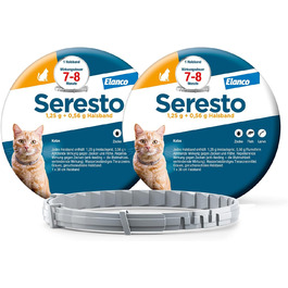 Seresto нашийник від бліх та кліщів для котів: 7-8 місяців захисту, 36 см, 1.25 г + 0.56 г, 2 шт. в упаковці