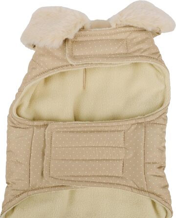 Жакети для собак Flamingo Guzzi з м'якого флісу з бантиком, 30 см, ідеально підходять для маленьких порід, таких як чихуахуа, йоркширський тер'єр, пудель (БЕЖЕВИЙ 30см)