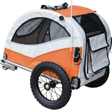 Papilioshop Kuma – візок для собак, велосипедний причіп, переноска для собак, апельсиновий, легкий та стабільний