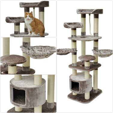 nanook Котячий дряпак XXL Kira 174x60x50 см з будиночком, стійкий і великий