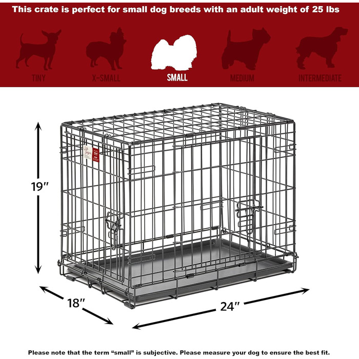 Кія для собак Midwest Homes for Pets Life Stages 1642DDU, велика, з подвійними дверцятами, металева, 107 см, з перегородкою, захист підлоги, вилка, чорна