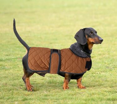 MOREZI Зимовий теплий накид для собак на джек-рассел тер'єр - водонепроникний пуловер з вовняною підкладкою та регульованими ремінцями, теплий зимовий накид для маленьких собак на вулицю, колір зелений, розмір L (довжина спини: 47-50 см), колір коричневий