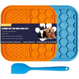 Килимок для лизання собак та котів, великі породи, преміум силікон, з присосками, заспокоює, покращує здоров'я зубів, уповільнює годування, легко миється, 2 шт.