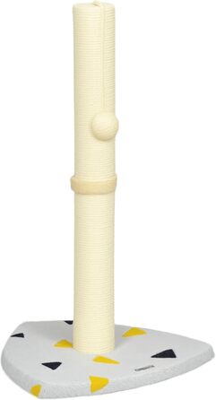 Котячий кігтеточки PawHut 62см: когтеточка-стійка з джутового покриття, з іграшкою-м'ячиком, для дому, сіро-бежева