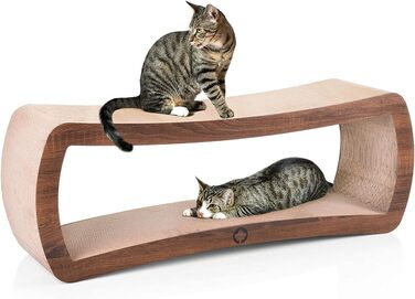 Кігтечка для котів з гофрокартону XXL 86 x 27 x 11,5 см, деревоподібний дизайн (Walnuss Optik, Galaxy)