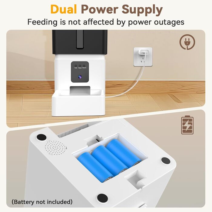 Автоматичний годівник для собак з камерою 8L, WiFi, керування через додаток, 1080P HD, 2-сторонній аудіо, нічне бачення
