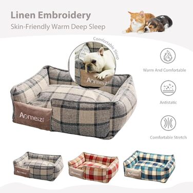 Ортопедичне ліжко для собак PETCUTE, середнього та великого розміру, знімний та пральний чохол, неслизьке дно, м'яке диван-ліжко, сірий колір, M, класичний сірий