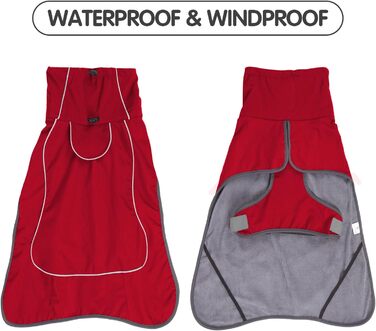Водонепроникна куртка для собак Heywean з флісовою підкладкою, червона (L)