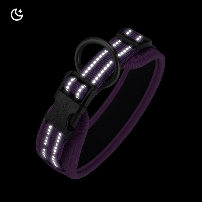 Нашийник для собак EXCELLENT ELITE SPANKER з PU матеріалу, з пряжкою, регульований, для малих, середніх та великих собак, чорний, червоний, синій, фіолетовий (PUL-S) S