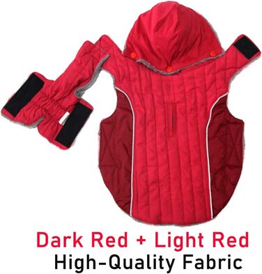Теплий флісовий худі для собак середнього розміру, розмір L, червоний (1 шт.)