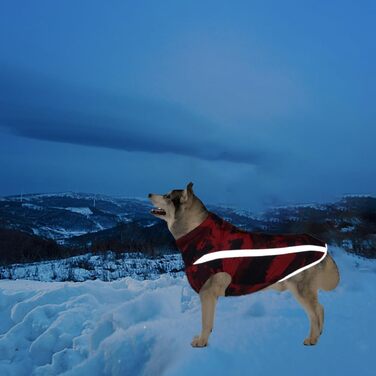Водонепроникний собачий плащ: тепла зимова куртка, жилетка для собачого спорту, одяг для домашніх тварин з отвором для шлейки, світловідбиваючими смугами, середній та великий розмір, вітронепроникний костюм для собак, одяг для собак (4XL, червоний)