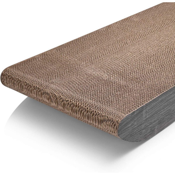 Когтеточка для котів CanadianCat Comet L XL, картон, з котячою м'ятою, 60x29x7 см, темно-сіра, дерев'яний дизайн