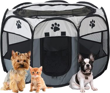 Клітка-забіг для цуценят SAN LIKE 73x73x43 см, портативна клітка для собак, котів, кроликів, для дому та вулиці