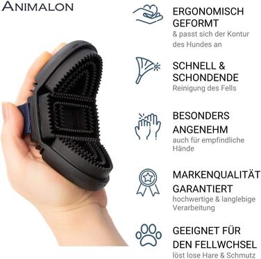 Штрикер Animalon Kurzhaar для собак: допомога при линянні, штрикер для короткошерстих собак, інноваційна щітка для дбайливого догляду за шерстю (маленький, блакитний)