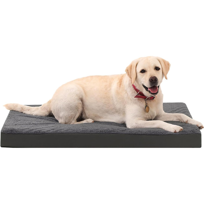Ортопедичне ліжко для собак на зиму та літо з знімною, пральною наволочкою, 104*68*8 см, сірого кольору