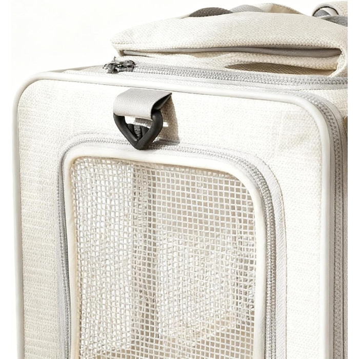 Транспортна переноска для собак та котів | Переноска для тварин | Для прогулянок, подорожей в авто | Кремового кольору