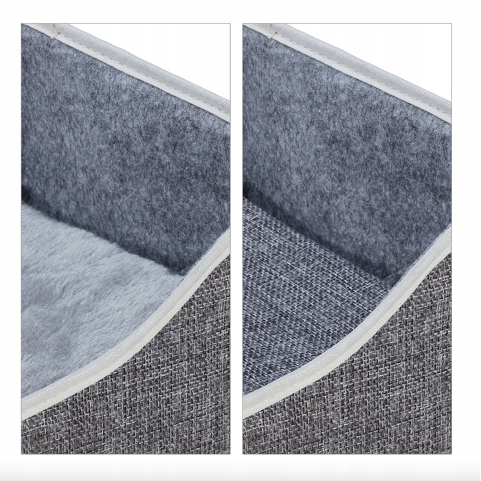 Будиночок-будка для кота з лежаком та іграшкою, сірий, 32 x 40 x 40 см