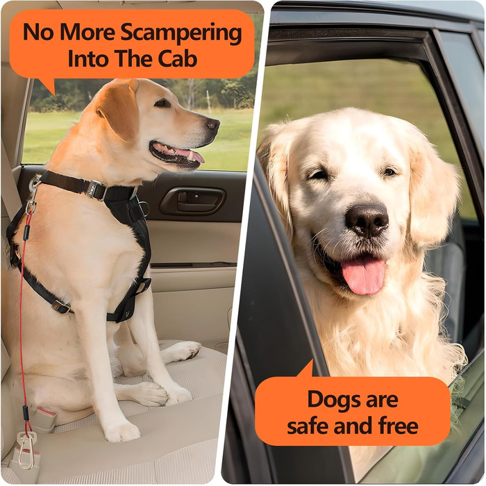 Автомобільний кріплення для собак Libbipaw, 2 шт. – безпечний ремінь для собак, червоний