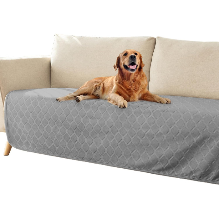 Водонепроникний коврик для собак Fuguitex, м'який, пухнастий, з кристалю, у марокканському стилі, для дивану/софи (76,2 x 177,8 см, темно-сірий + сірий)