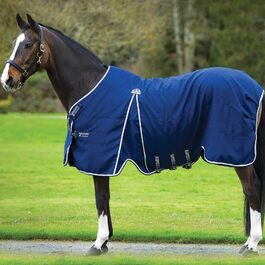 Кінська попона Horseware Rambo Optimo Stable Sheet, поліестер, водостійка, для стайні, літня, темно-синя, охолоджуюча