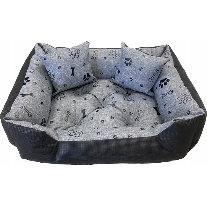 Лежак для собак WBM Sewing прямокутний, білий з чорним, 100x75 см