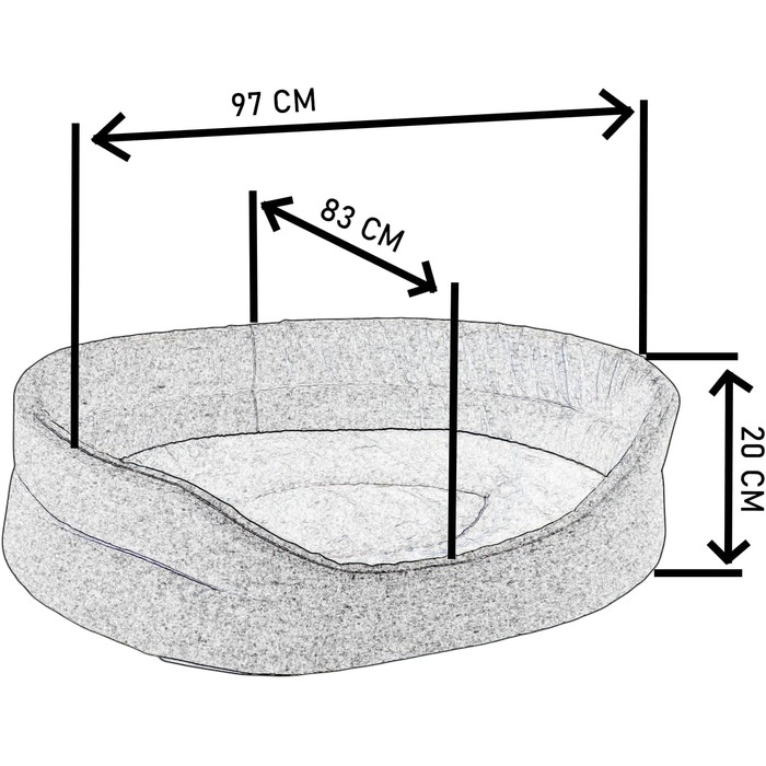 Крісло-лежанка для собак та котів SuperKissen24 - XL, 71x60 см, сірий льон, водонепроникне, Оeko-Tex сертифікат