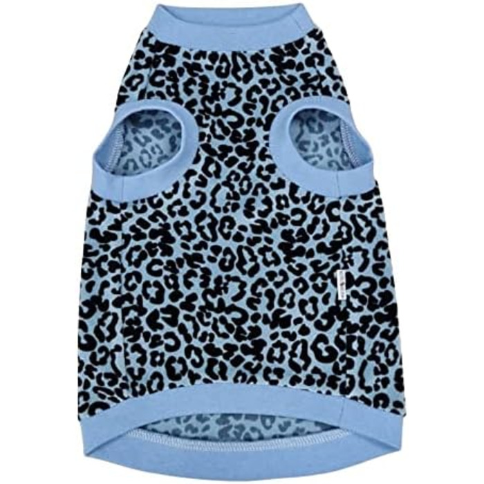 Футболка для безшерстних котів Sphynx з органічної тканини з леопардовим принтом (XS, блакитний)