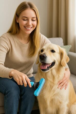 Щітка для грумінгу тварин з широкою поверхнею - для видалення підшерстка у собак та котів. Підходить для довгої шерсті.