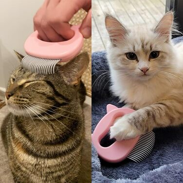 Leo's Paw Оригінальна щітка для вичісування шерсті, масажний гребінець для догляду за шерстю котів, собак, цуценят, кроликів, для довгої та короткої шерсті, рожева