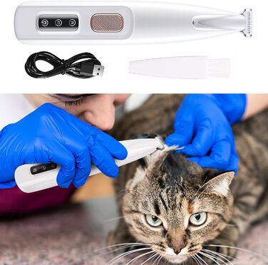 Професійний триммер для собак з LED-підсвічуванням: вологостійкий, акумуляторний, для короткої стрижки кігтів та шерсті