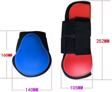 Гетри для коней Merauno® 4 шт. Комплект гетрів для передніх та задніх ніг з жорсткою оболонкою та клямками для жінок та чоловіків. Міцні, еластичні чоботи для сухожиль, класичні (L, синій)