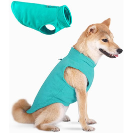 Тепла жилетка для собак з флісу, зручна та стильна, для середніх котів та собак (зелена L)