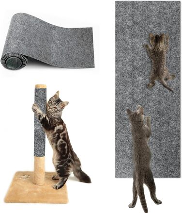Килимок для дряпання котів, килимок для стіни, 200x40 см, світло-сірий